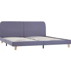 Twijfelaars-vidaXL - Tweepersoonbed - Lichtgrijs - Stof - 160x200 cm