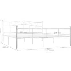 vidaXL - Tweepersoonbed - Wit - Metaal - 180 x 200 cm