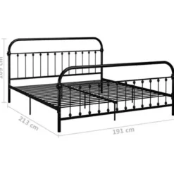 2-Persoons Bedden-vidaXL - Tweepersoonbed - Zwart - Metaal - 180x200 cm