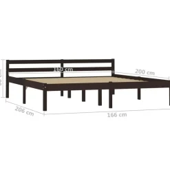 Twijfelaars-vidaXL - Tweepersoonbed met hoodfbord - Donkerbruin - Hout - 160x200 cm