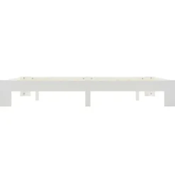 Twijfelaars-vidaXL - Tweepersoonbed met lattenbodem - Wit - Massief grenenhout - 160x200 cm
