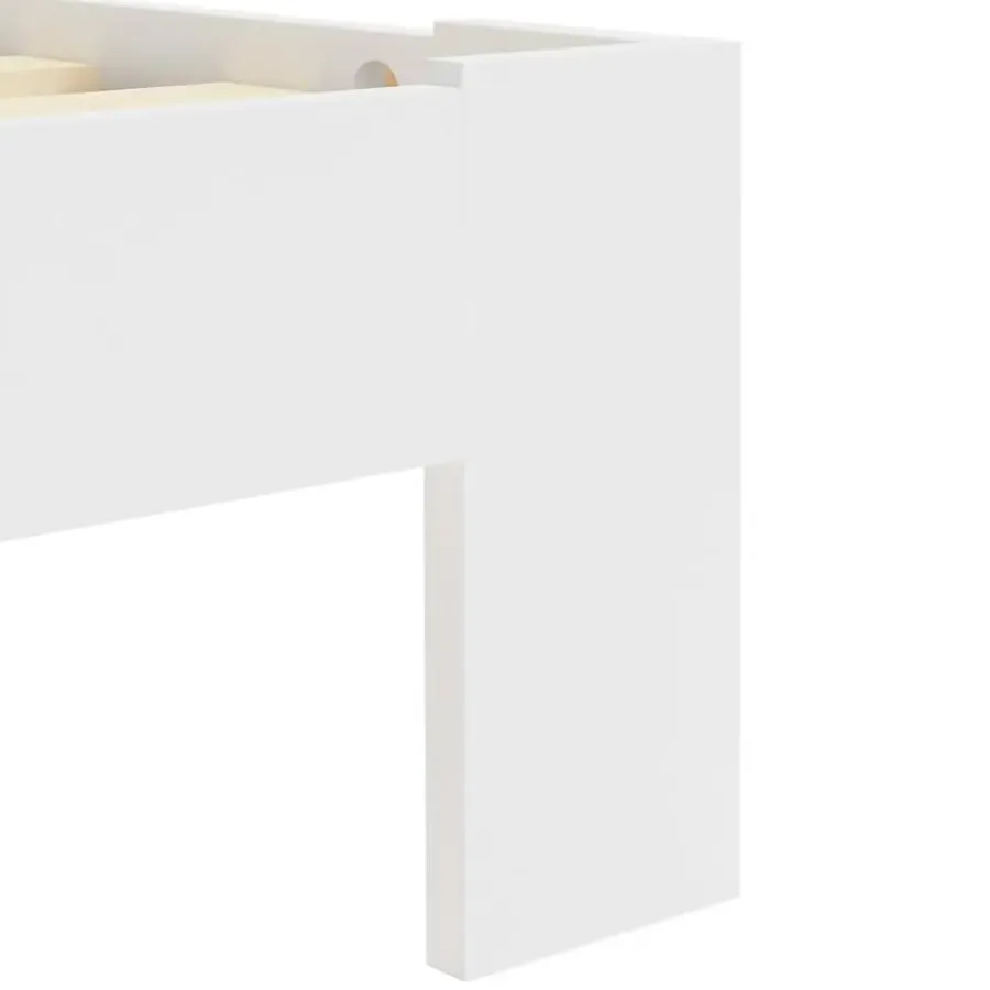 Twijfelaars-vidaXL - Tweepersoonbed met lattenbodem - Wit - Massief grenenhout - 160x200 cm