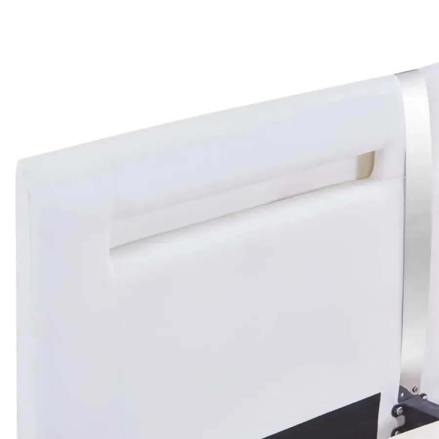 Twijfelaars-vidaXL - Tweepersoonbed met LED - Wit - Kunstleer - 180x200 cm
