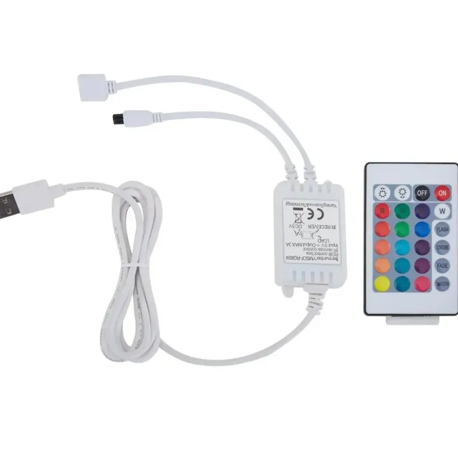 Twijfelaars-vidaXL - Tweepersoonbed met LED - Wit - Kunstleer - 180x200 cm