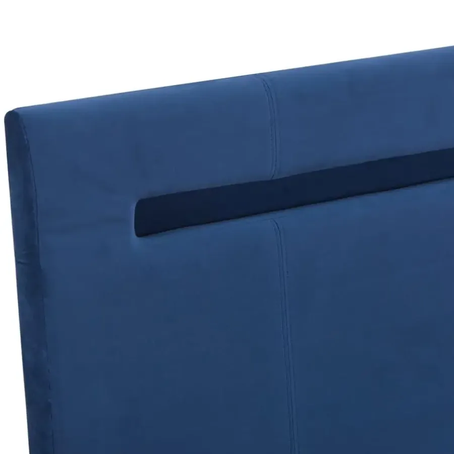 vidaXL - Tweepersoonbed met LED - Blauw - Stof - 160x200 cm