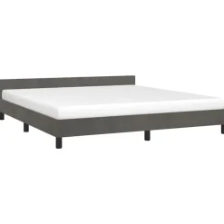 2-Persoons Bedden-vidaXL - Tweepersoonsbed - Donkergrijs - Fluweel - 160x200 cm