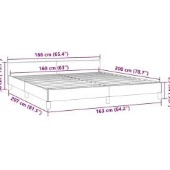 2-Persoons Bedden-vidaXL - Tweepersoonsbed - Donkergrijs - Fluweel - 160x200 cm