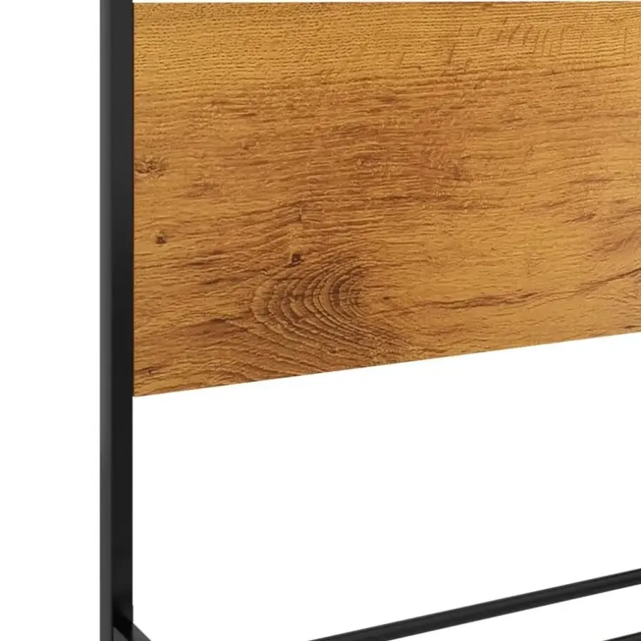 vidaXL - Tweepersoonsbed frame met hout hoofdbord - metaal - 180x200 cm