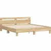 2-Persoons Bedden-vidaXL - Tweepersoonsbed met hoofdbord - Sonoma eikenkleurig - 160x200 cm