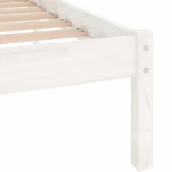vidaXL - Tweepersoonsbed met latten en poten - Wit - Massief hout - 180x200 cm