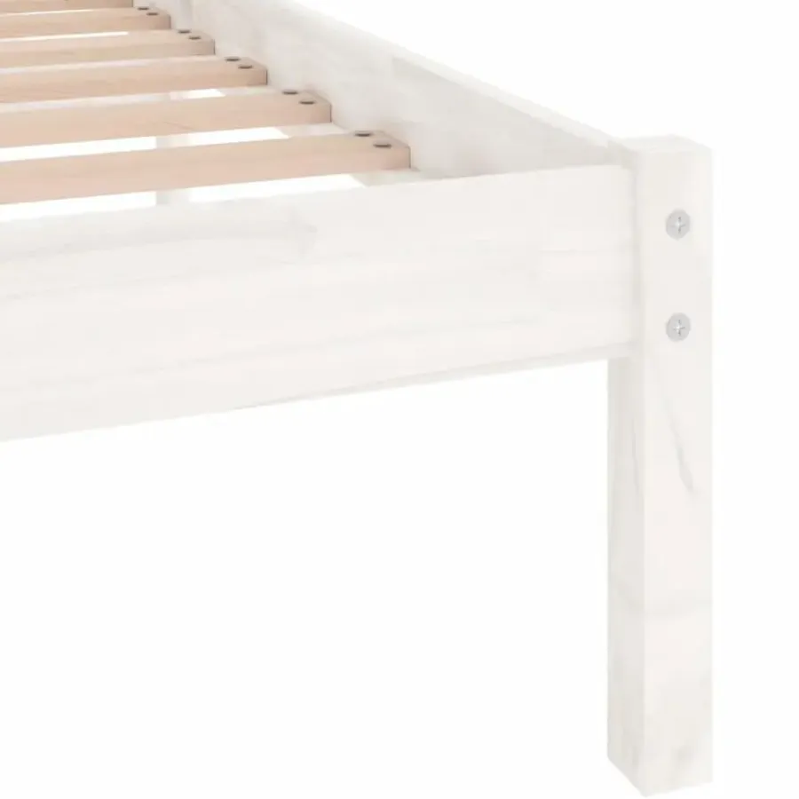 vidaXL - Tweepersoonsbed met latten en poten - Wit - Massief hout - 180x200 cm