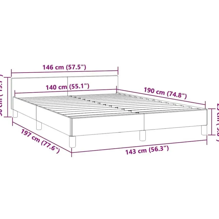 2-Persoons Bedden-vidaXL - Tweepersoonsbed met hoofdeinde - Lichtgrijs - Fluweel - 140x190 cm