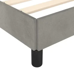 2-Persoons Bedden-vidaXL - Tweepersoonsbed met hoofdeinde - Lichtgrijs - Fluweel - 140x190 cm