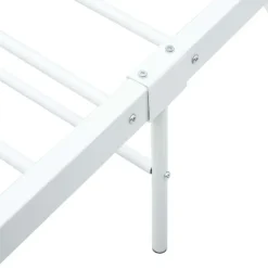 Twijfelaars-vidaXL - Tweepersoonsbed met hoofdbord - Wit - Metaal - 160x200 cm
