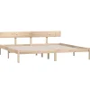 vidaXL - Tweepersoonsbed met hoofdbord - Massief grenenhout - 180x200 cm
