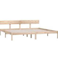 vidaXL - Tweepersoonsbed met hoofdbord - Massief grenenhout - 180x200 cm