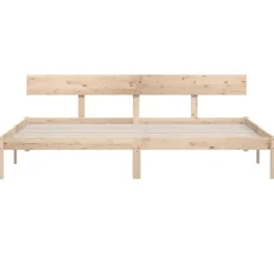 vidaXL - Tweepersoonsbed met hoofdbord - Massief grenenhout - 180x200 cm
