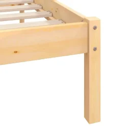 Twijfelaars-vidaXL - Tweepersoonsbed met hoofdeinde - Naturel - Grenenhout - 160x200 cm