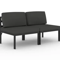 vidaXL - Tweezitsbank - Antraciet - Aluminium