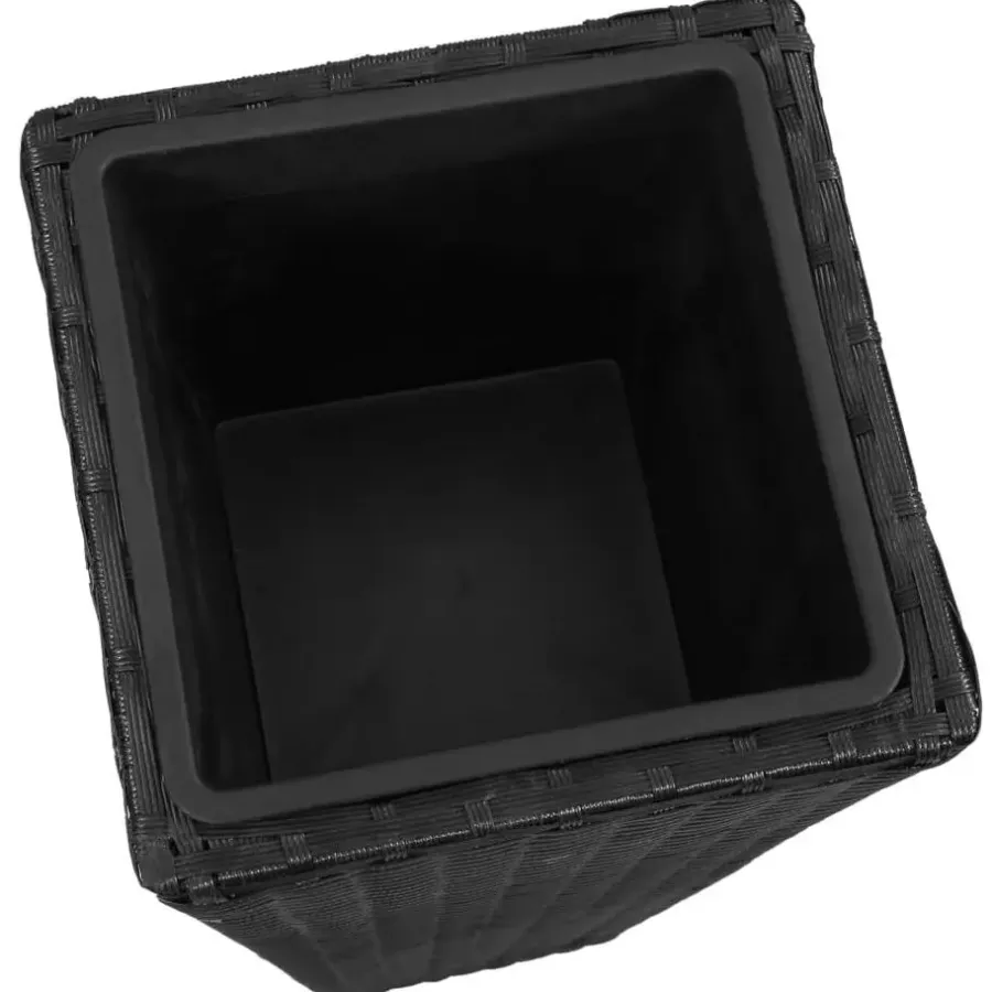 vidaXL - Verhoogde Plantenbak - Zwart - Poly rattan - 3 stuks