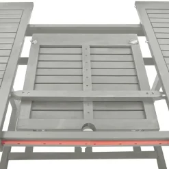 Tuinsets-vidaXL - verstelbaar Tuinset 4-zits grijs massief acaciahout - (150-200)x100 cm