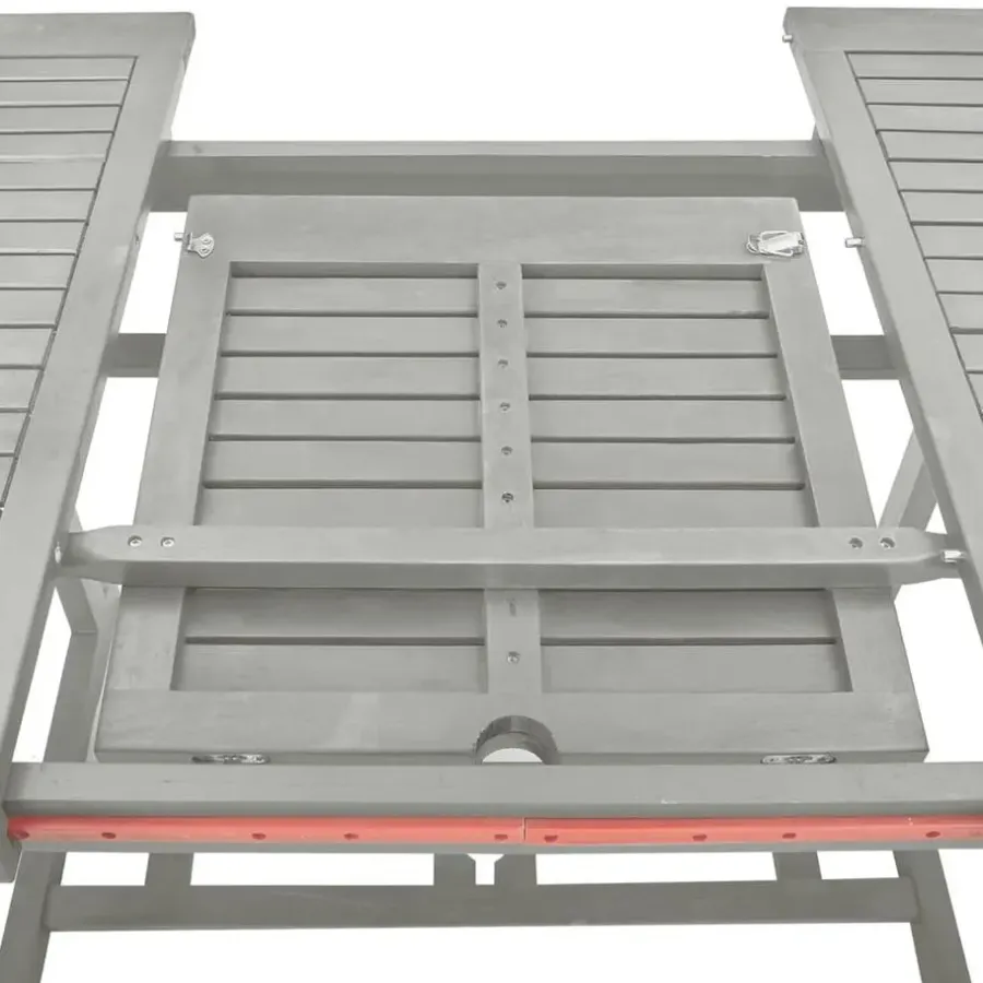 Tuinsets-vidaXL - verstelbaar Tuinset 4-zits grijs massief acaciahout - (150-200)x100 cm
