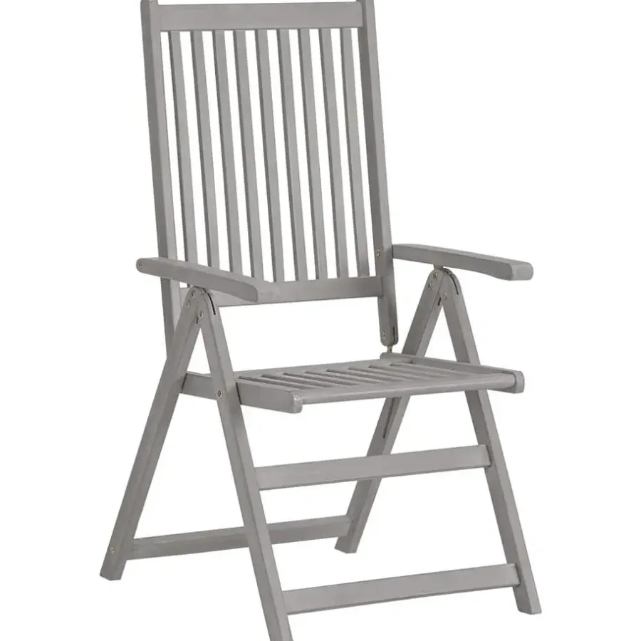 Tuinsets-vidaXL - verstelbaar Tuinset 4-zits grijs massief acaciahout - (150-200)x100 cm