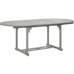 Tuinsets-vidaXL - verstelbaar Tuinset 4-zits grijs massief acaciahout - (150-200)x100 cm