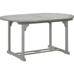Tuinsets-vidaXL - verstelbaar Tuinset 4-zits grijs massief acaciahout - (150-200)x100 cm
