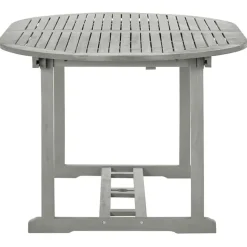 Tuinsets-vidaXL - verstelbaar Tuinset 4-zits grijs massief acaciahout - (150-200)x100 cm