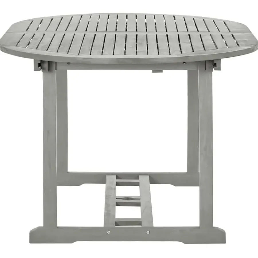 Tuinsets-vidaXL - verstelbaar Tuinset 4-zits grijs massief acaciahout - (150-200)x100 cm