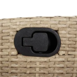 vidaXL - Verstelbare loungebank met grijs kussens - Beige rattan - 104x59x93 cm