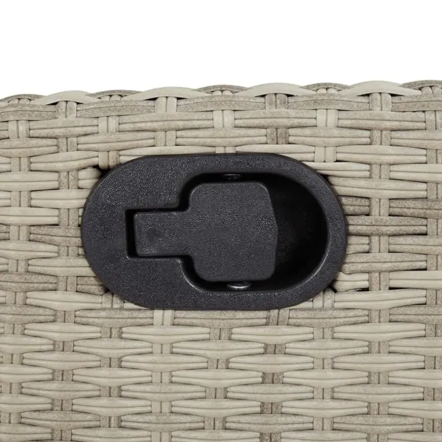 Loungebanken-vidaXL - Verstelbare loungebank met kussens - Lichtgrijs rattan - 105x59x93 cm