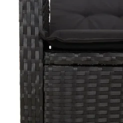 vidaXL - Verstelbare loungebank met kussens - Zwart - Poly rattan - 105x59x93 cm