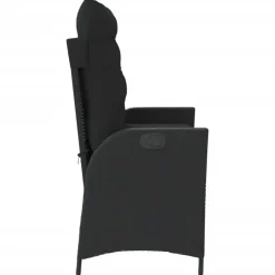 vidaXL - Verstelbare loungebank met kussens - Zwart - Poly rattan - 104x59x93 cm