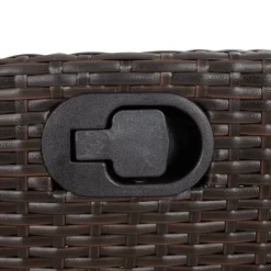 vidaXL - Verstelbare loungebank met crème kussens - Bruin rattan - 105x59x93 cm