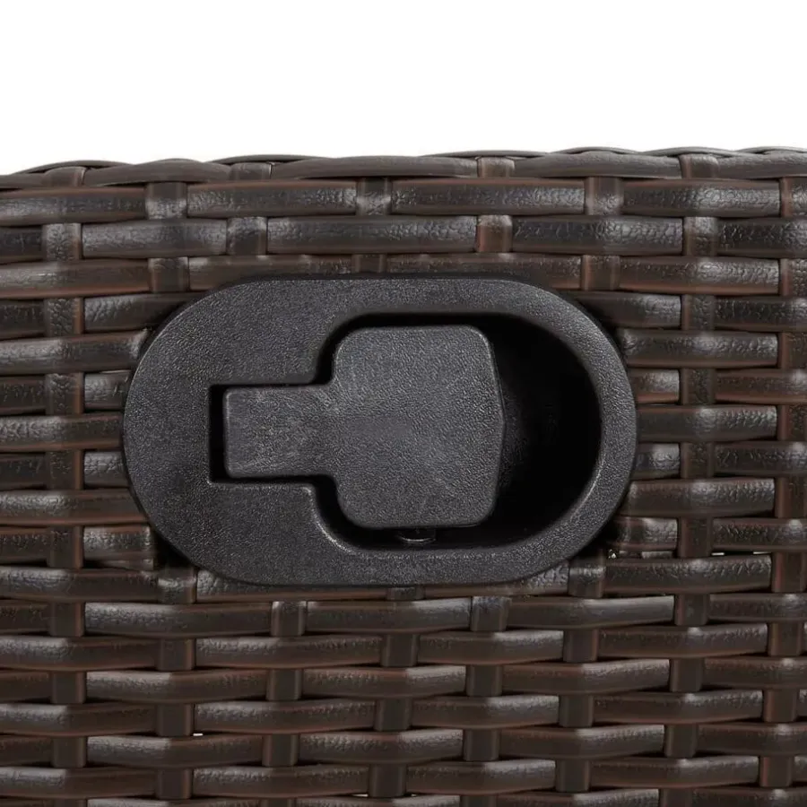 vidaXL - Verstelbare loungebank met crème kussens - Bruin rattan - 105x59x93 cm