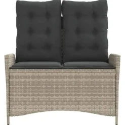 vidaXL - Verstelbare loungebank met kussens - Lichtgrijs rattan - 104x59x93 cm