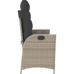 vidaXL - Verstelbare loungebank met kussens - Lichtgrijs rattan - 104x59x93 cm