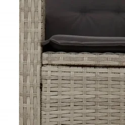 vidaXL - Verstelbare loungebank met kussens - Lichtgrijs rattan - 104x59x93 cm