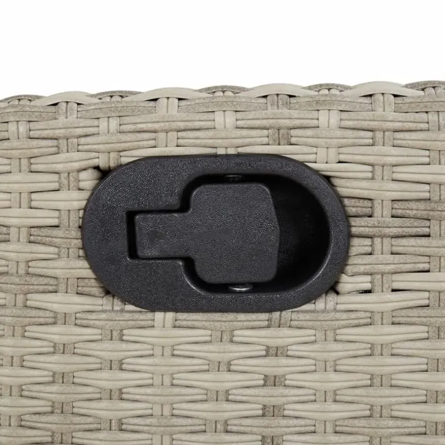 vidaXL - Verstelbare loungebank met kussens - Lichtgrijs rattan - 104x59x93 cm