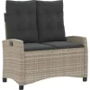 vidaXL - Verstelbare loungebank met kussens - Lichtgrijs rattan - 105x66x93 cm