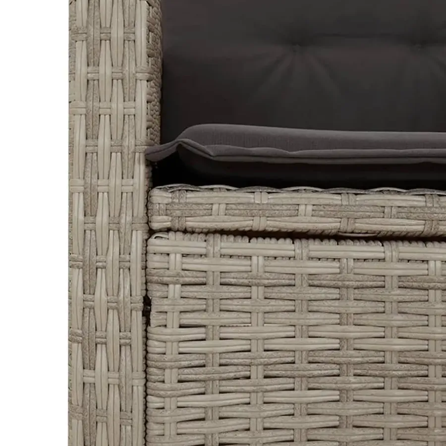 vidaXL - Verstelbare loungebank met kussens - Lichtgrijs rattan - 105x66x93 cm