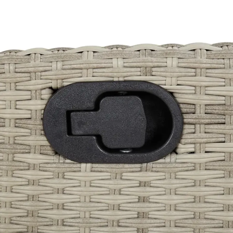 vidaXL - Verstelbare loungebank met kussens - Lichtgrijs rattan - 105x66x93 cm