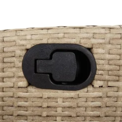 vidaXL - Verstelbare loungebank met grijs kussens - Beige rattan - 105x59x93 cm