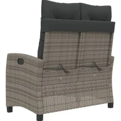 vidaXL - Verstelbare loungebank met kussens - Grijs - Poly rattan - 105x66x93 cm