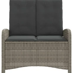 vidaXL - Verstelbare loungebank met kussens - Grijs - Poly rattan - 105x59x93 cm