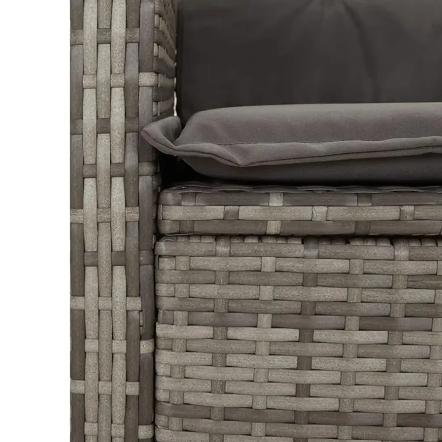 vidaXL - Verstelbare loungebank met kussens - Grijs - Poly rattan - 105x59x93 cm