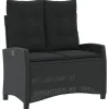 vidaXL - Verstelbare loungebank met kussens - Zwart - Poly rattan - 105x66x93 cm