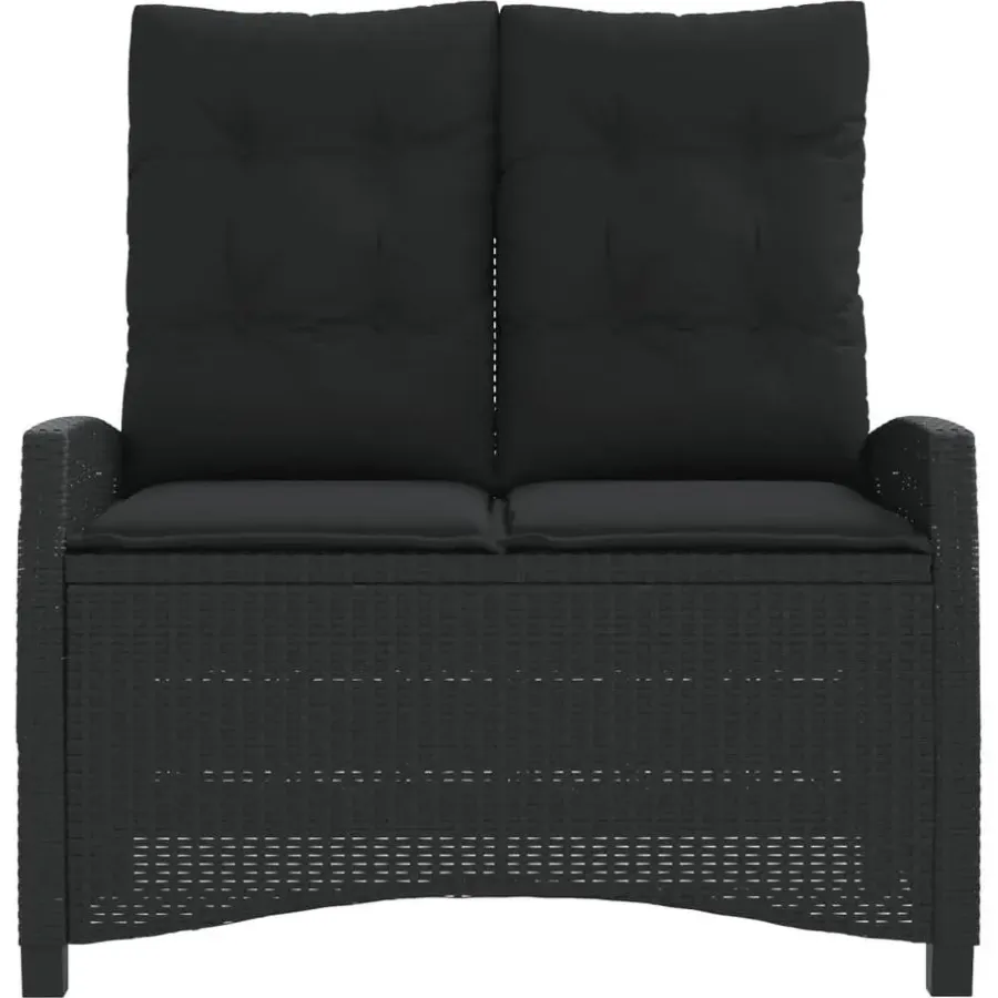 vidaXL - Verstelbare loungebank met kussens - Zwart - Poly rattan - 105x66x93 cm